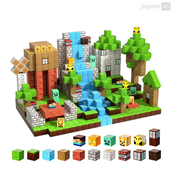 PixelMag™ - Bloques Magnéticos Estilo Minecraft - 3+ años