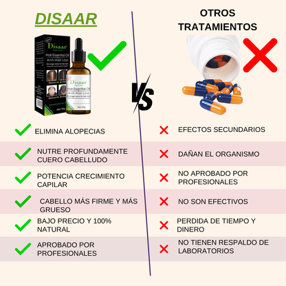 2x1  Recupera y repara tu cabello ACEITE ANTI CAÍDA DISAAR HAIR CARE 🍃100%NATURAL.