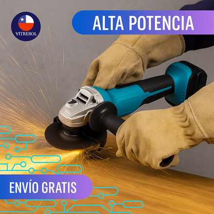 Amoladora Angular con Batería de Litio Eléctrica Recargable Sin Escobillas