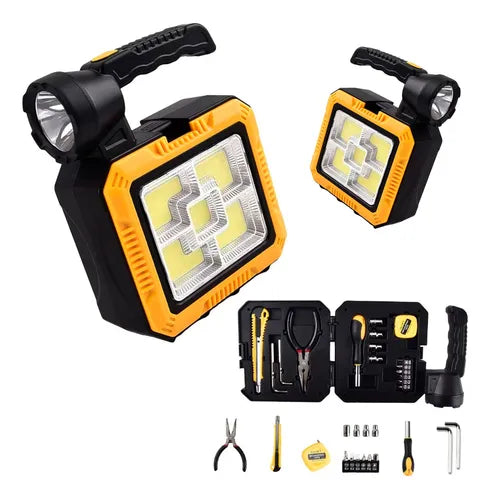 Linterna Solar Led Recargable + Kit De Herramienta