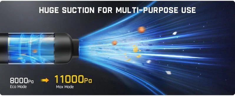 💥 Aspiradora de Coche Inalámbrica Slim V8 Mate - Alta Potencia 13000Pa/30AW