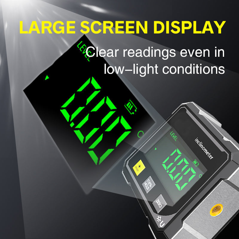 Medidor de ángulo digital magnético de 4 caras con láser